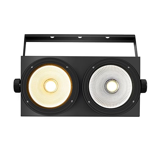 MINGJIE Stage Lights, 200W COB Blinder Lighting System with DMX512 & Sound Control, 2-in-1 Cool/Warm White LED Par Can for Wedding, Church, Concert, DJ Lighting (1PC)