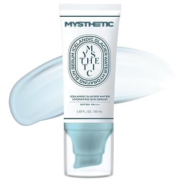 Icelandic Glacier Sun Serum - Ultra-Moisturizing, Makeup-Friendly SPF 50+ PA++++ Centella Sunscreen with Rice, Apple, Aloe & Jojoba Oil - 1.69 FL. OZ.