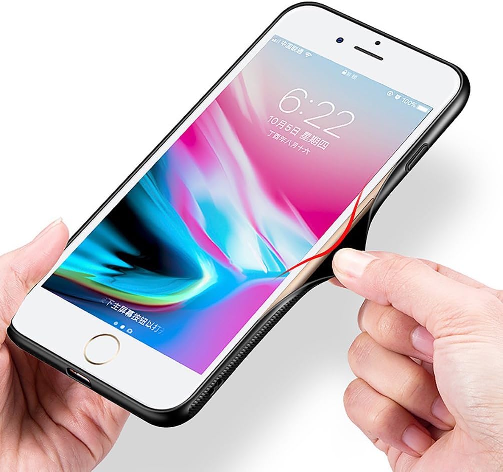 iPhone 8 Plus Case, iPhone 7 Plus Case, Wandeneng Hybrid Fancy Colorful Pattern Hard Soft Silicone Bumper Case Fit for Apple iPhone 8 Plus ( 2017) / iPhone 7 Plus(Black stripe)
