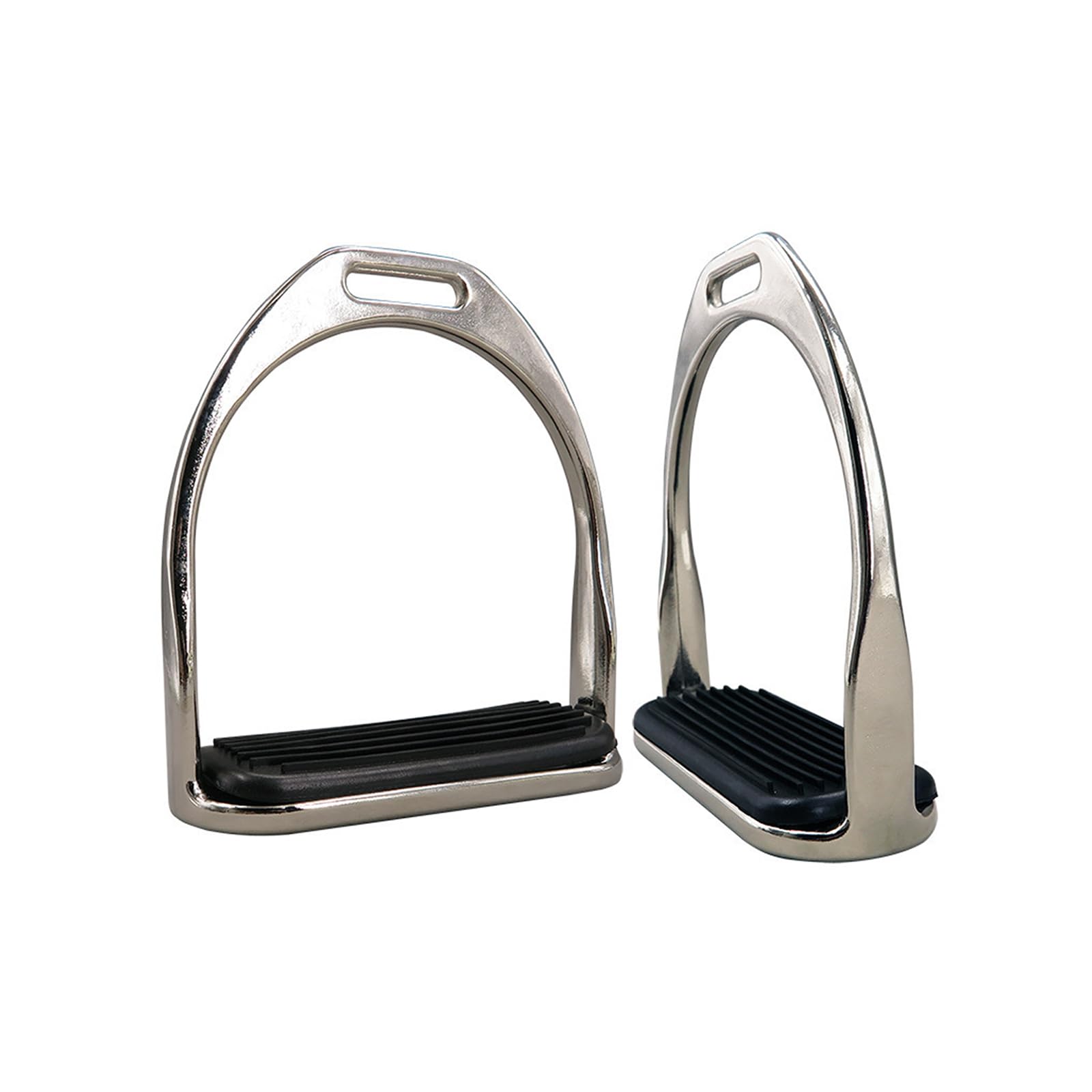 Staffe western, staffe per sella in acciaio al carbonio da 12 cm con cuscinetto in gomma nera per equitazione per sport equestri