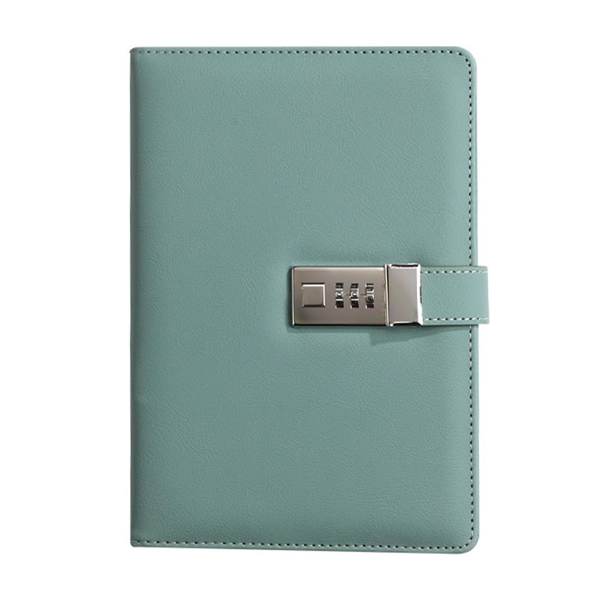 Laroal Notebook with lock Leather diary with digital lock Lockable A5 diary Suitable for men, women, teachers and students