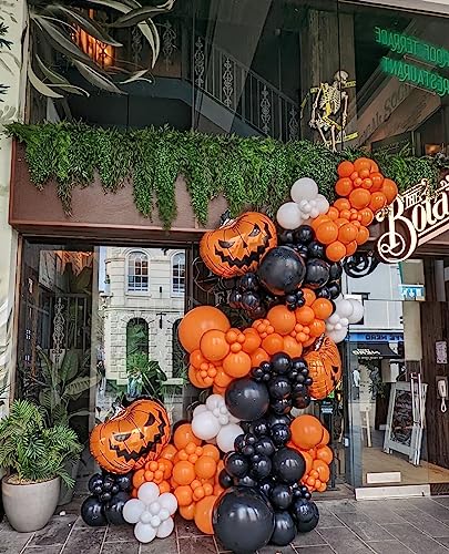 140Pcs Bright Orange Balloons Orange Balloon Garland Arch Kit 5/10/12/18 Inch Matte Latex Orange Balloons Different Sizes as Baby Shower Birthday Balloons Halloween Thanksgiving Party Fall Decorations