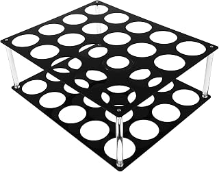 STOBAZA Soporte para Vinilo Acrílico Organizador Compacto y Resistente con Almacenamiento para Manualidades y Espacios Reducidos Montaje Sencillo Color Negro