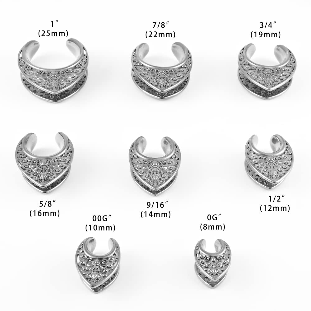 Vankula Dilatatori Lobo Sella tunnel dilatatore orecchie in Acciaio inossidabile Vacuo lobi piercing espansori Gioielli Uomo Donna 8mm a 25mm