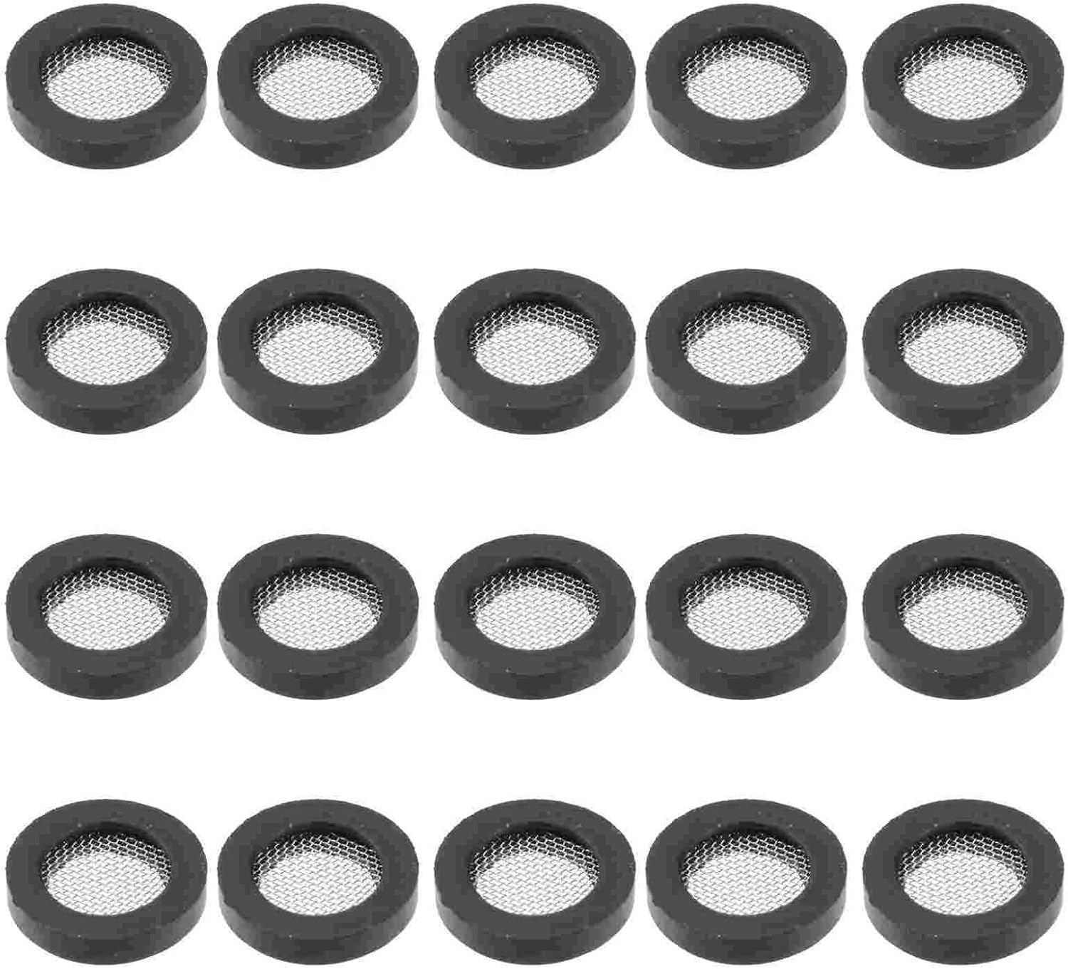 Rubber Washers 20pcs Rubber Gasket with Net Shower Head Filter Plumbing Hose Seal Faucet Replacement Part Washer Sink Strainer Tool Point