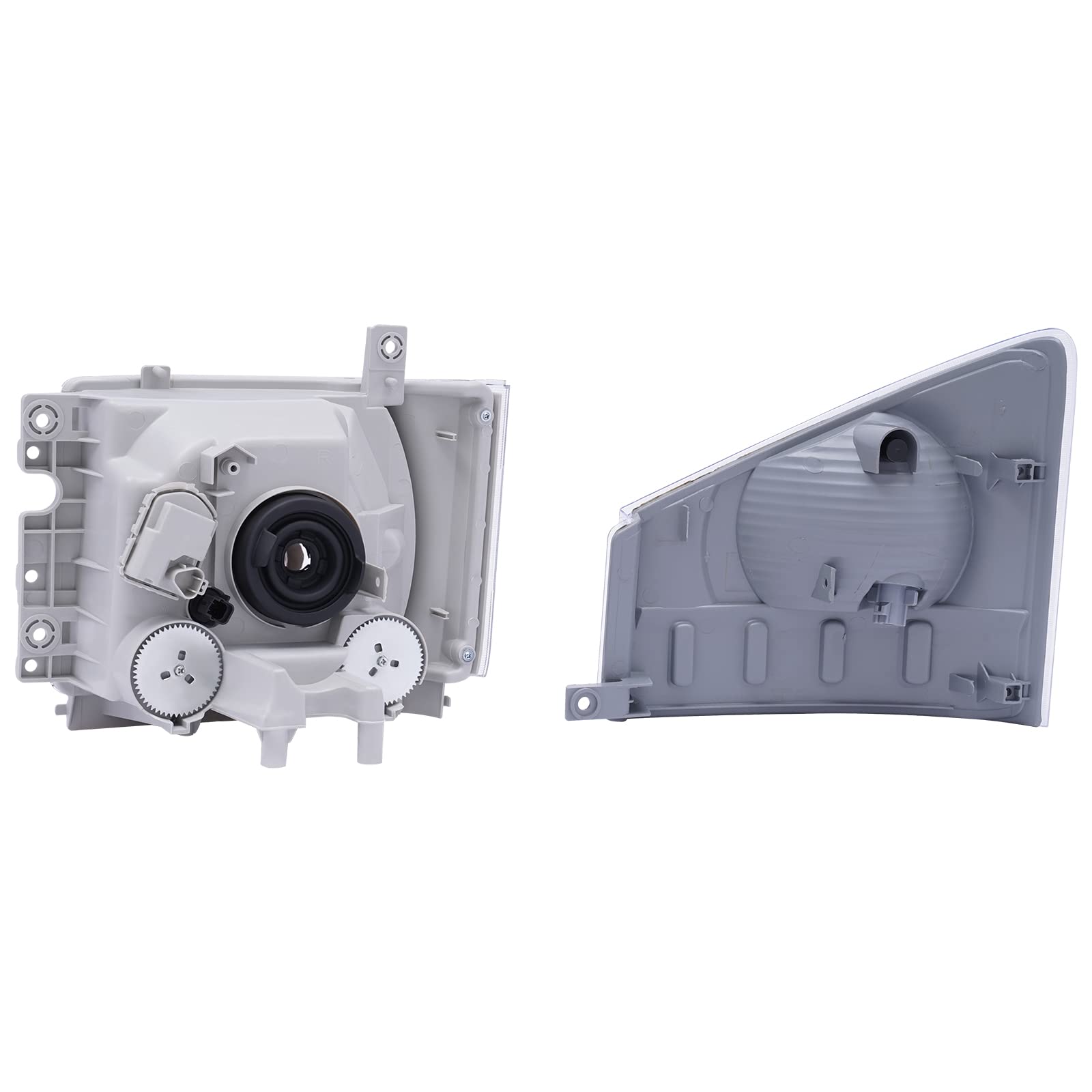 Cahuczlhoz Headlight Assembly Pair – For Isuzu NPR / NPR-HD / NQR / NRR 2008-2020 – Halogen, H7, Chrome Housing