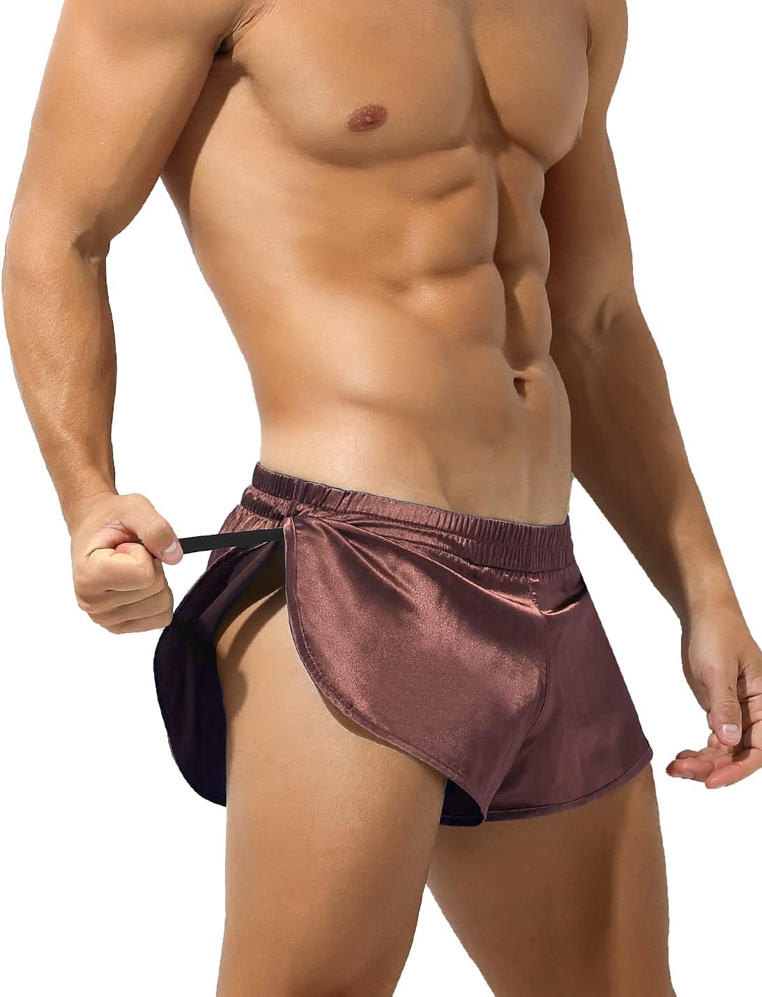 Arjen Kroos Men's Sexy Metallic Shiny Shorts Sparkly Rave Hot Short Pants with Pockets