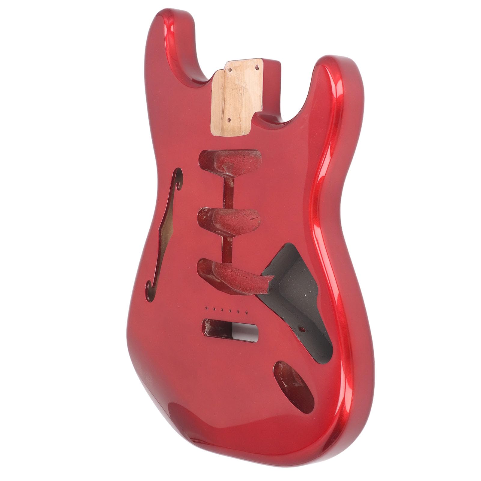 Jeffergarden Corpo per Chitarra Elettrica, Corpo per Chitarra Elettrica SSS in Legno Massello di Ontano con Finitura Lucida per Musicisti Stile ST (GSB12ST Rosso)