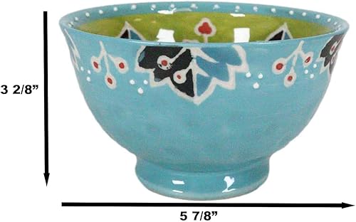 Miniatura 5 de Ebros Gift Juego de 4 cuencos de cerámica Eathenware de lujo estilo turco otomano texturizado, 5.75 pulgadas de diámetro, 24 onzas, ideales para