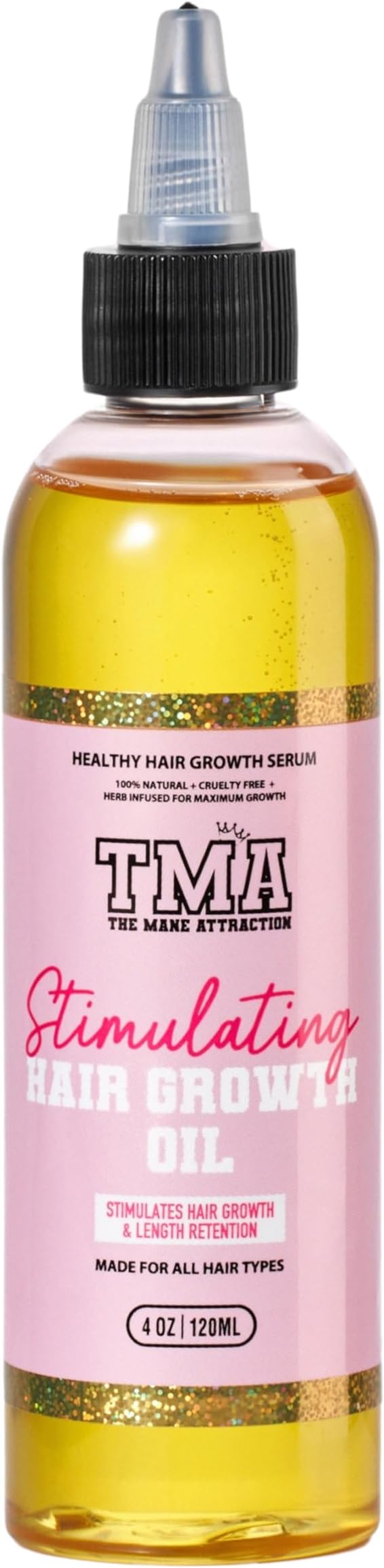 The Mane Attraction Hair Oil for All Hair Types, Infused with Rosemary Oil, Castor Oil & Black Seed Oil - Stimulating Hair Growth, Seals in Moisture, Soothes Irritated Scalp - 4 Fl Oz