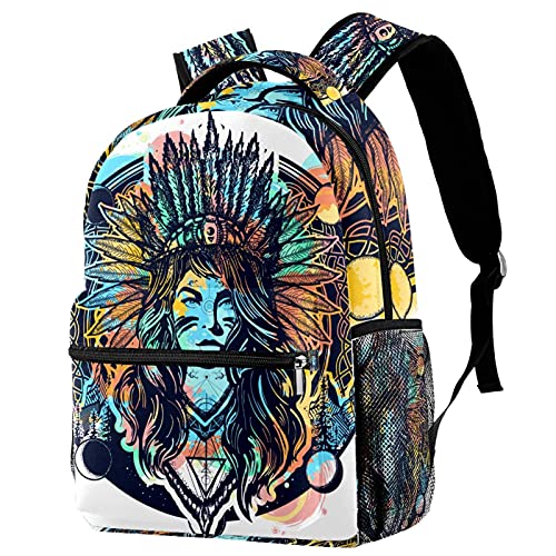 Sac à dos voyage femme indienne tribale en toile renforcée