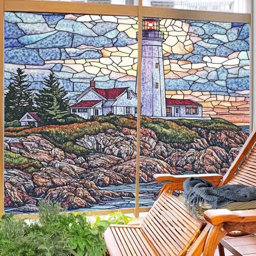 Vinilos para ventana Rustic Lighthouse 17.7 x 23.6 pulg x2 miniatura 4