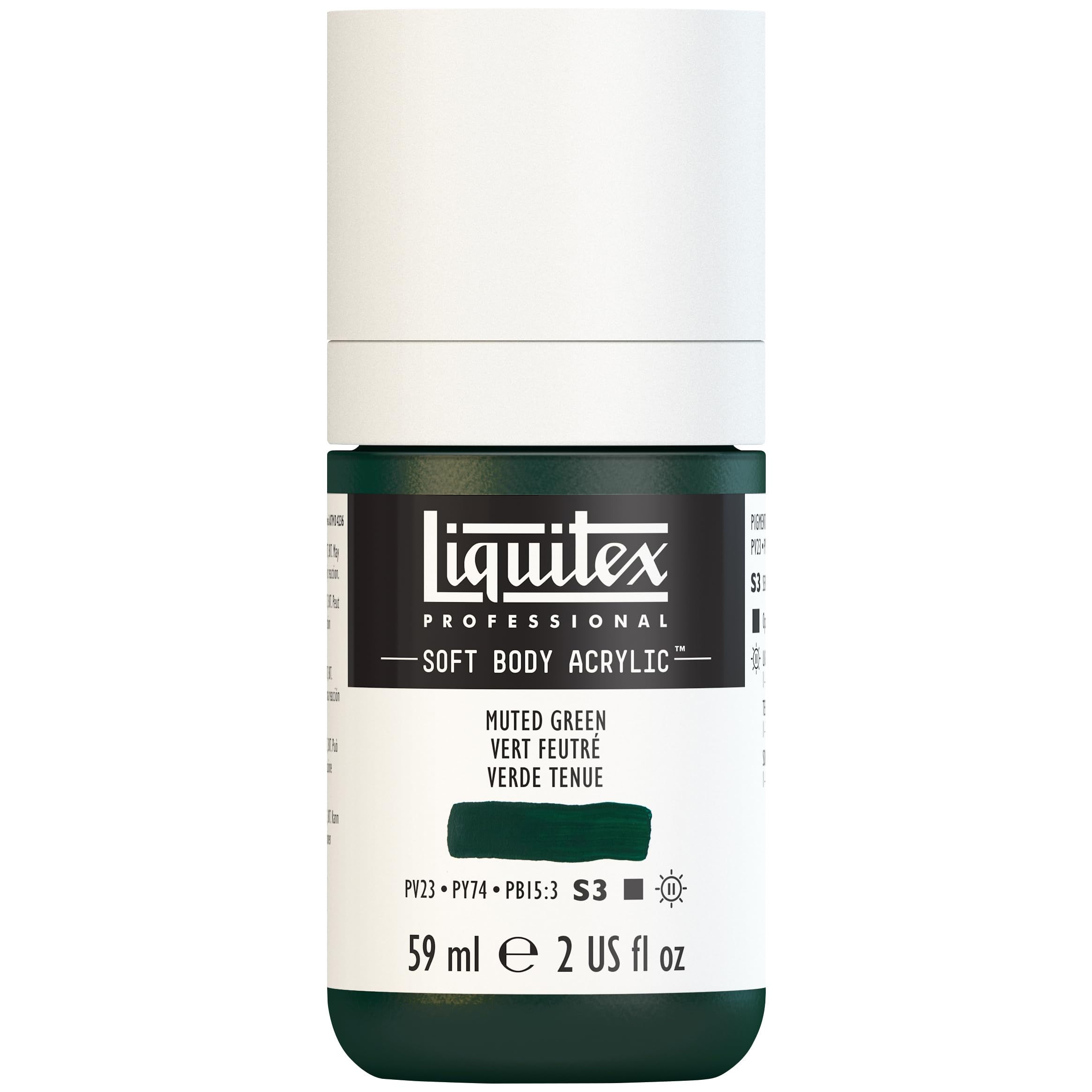 Liquitex 1959501 Professional Acrylic Paint Soft Body - Artist Paint in Creamy Opaque Consistency, High Pigmentation, Lightfast and Ageing Resistant, 59 ml Bottle - Steamed Green