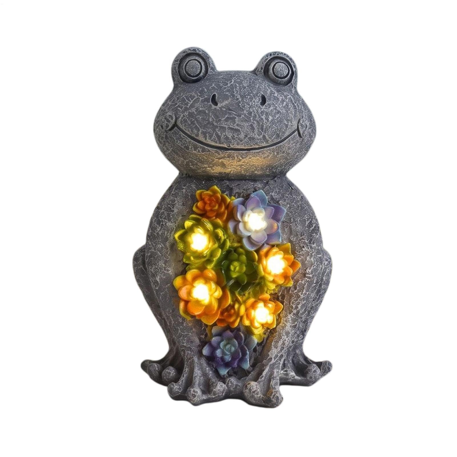 Solar Frogs - Statua da giardino solare | Simpatica statuetta decorativa