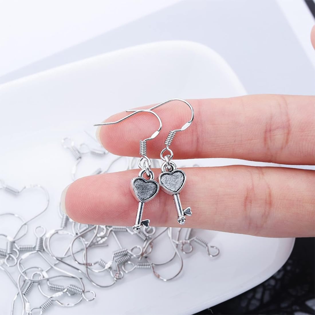 Ganci Orecchini Anallergici OSUWLSI - 100 Pezzi Argento 925 Per Fai Da Te