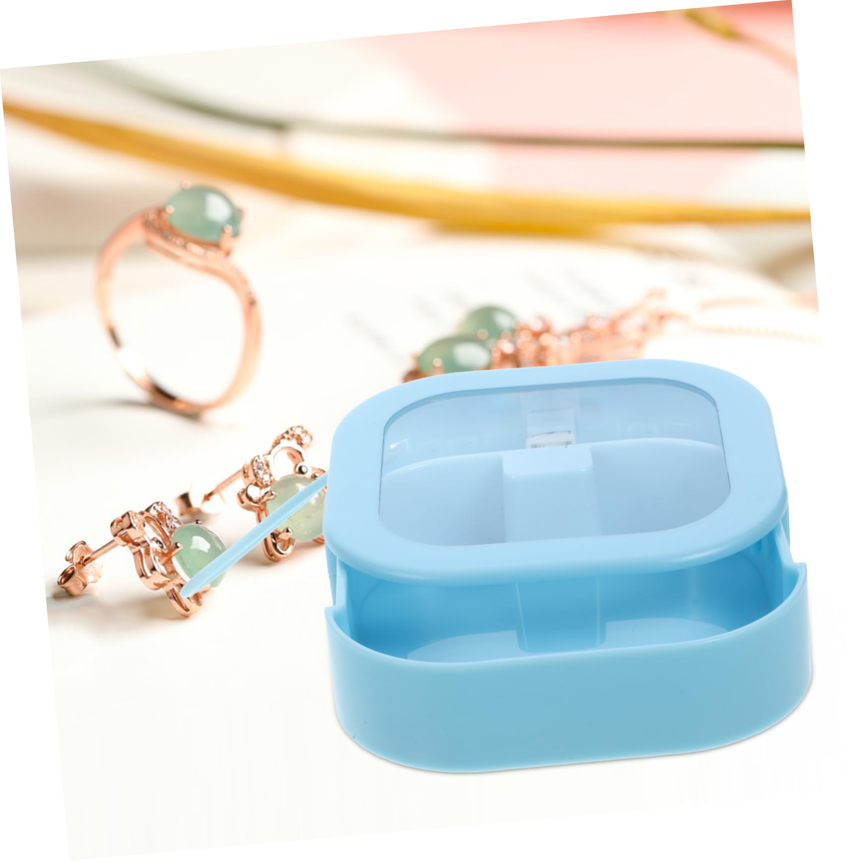 ULTECHNOVO 4 Stück Teiliges Haargummi Organizer Kompakte Schmuckbox aus Robustem Material Durchsichtige Aufbewahrung für Haarspangen Haargummis und Kleine Accessoires Tragbar für Reisen und
