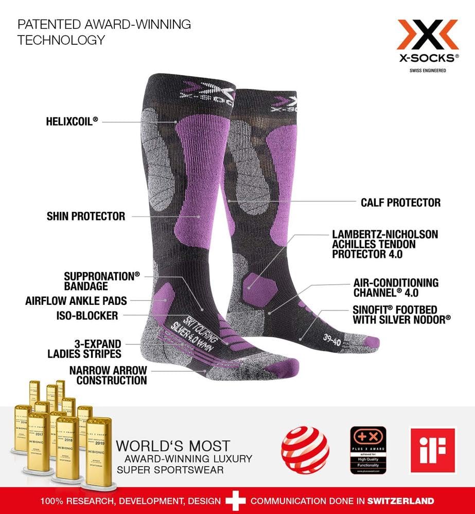 X-SOCKS Ski Touring Silver 4.0 Women Chaussettes de ski Femme
