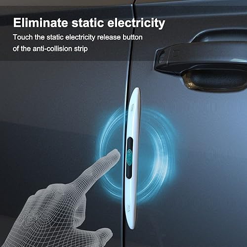 Miniatura 2 de DONGKER 4 protectores de borde de puerta de automóvil, adhesivo antiestático de silicona para la mayoría de puertas de automóvil
