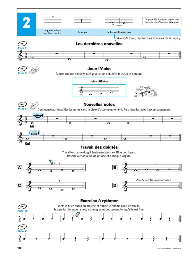 Écouter, Lire & Jouer 1 Méthode Trompette Débutant Livre Partition avec Audio en Ligne Apprentissage Cuivres