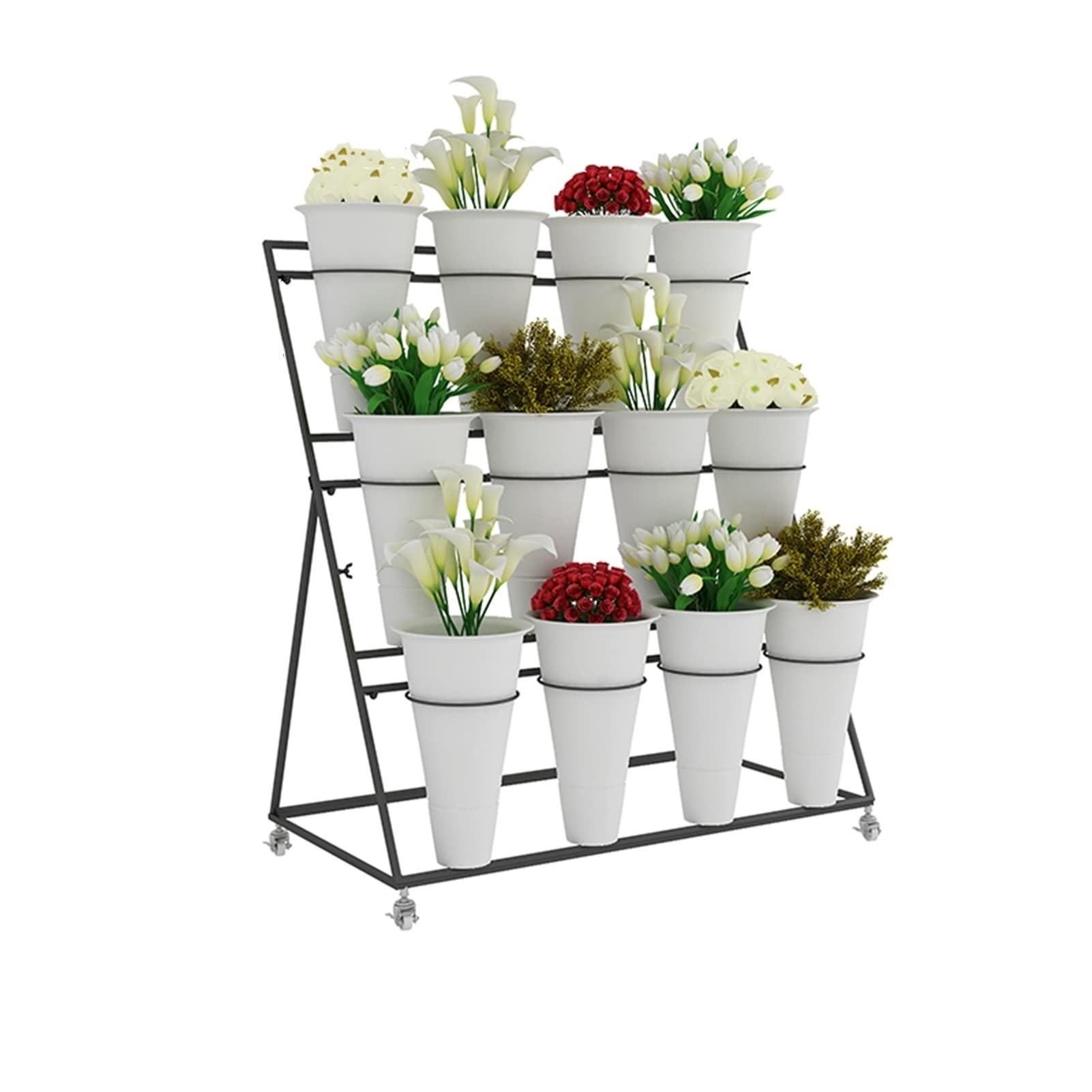 Amazon.co.jp: フラワーバケツディスプレイスタンド-12バレルの3層