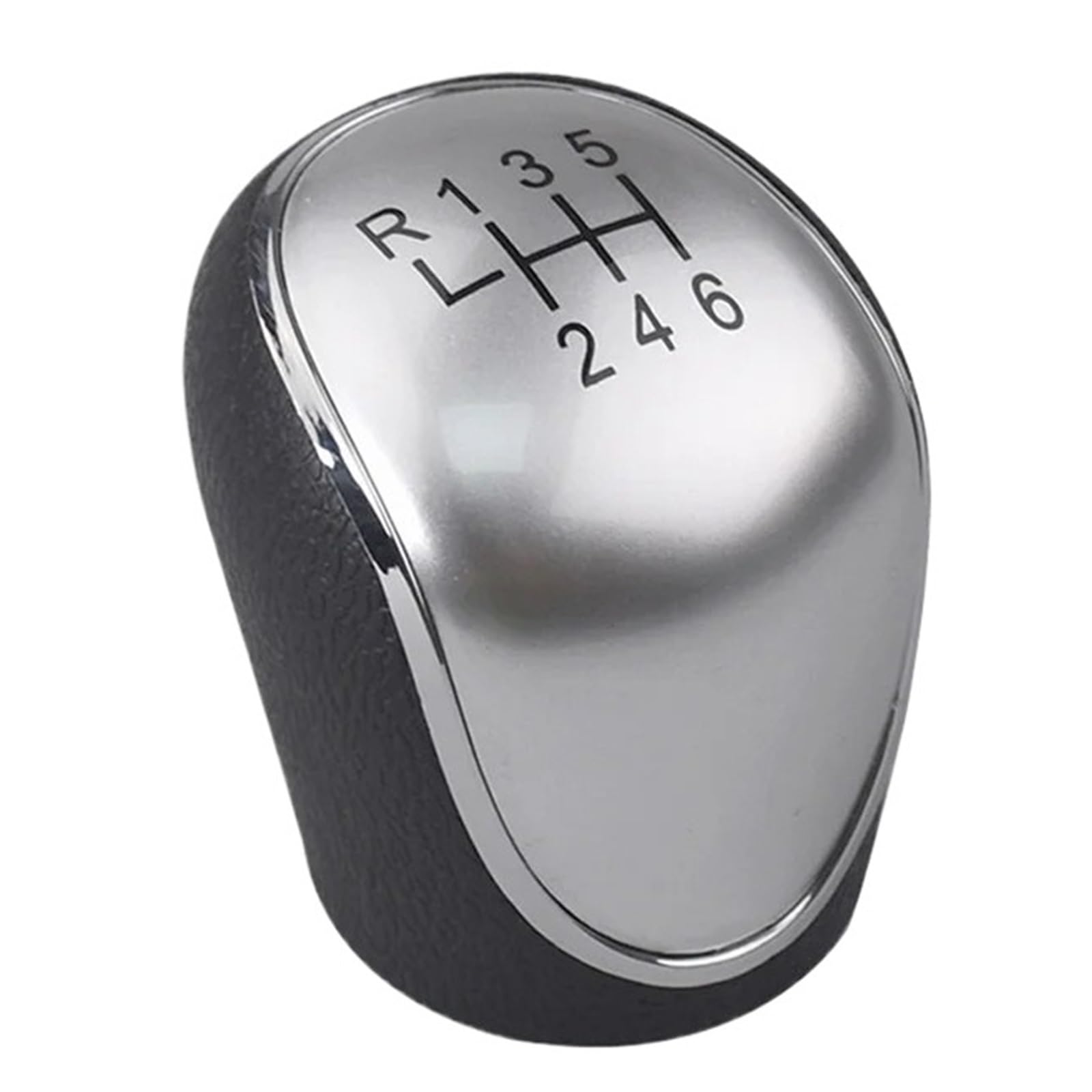 SAUANMNKTP Gearshift Knob for Hyundai for IX35 2012-2016 5 6 Speed Gear Shift Knob(R123456 Silver)