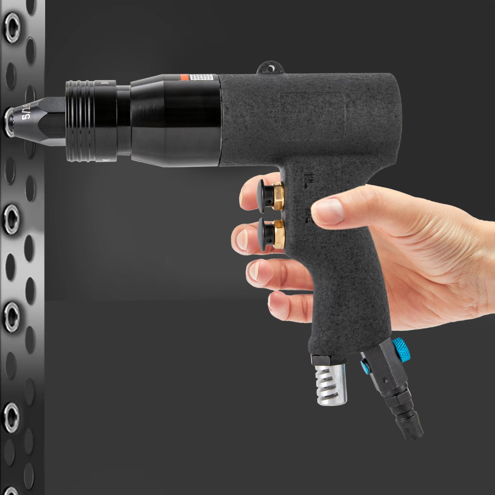 Pneumatic Rivet Nut Gun  10-24 & 1/4 & 5/16 & 3/8  Air Rivet Nut Pull Setter Tool With 4 Size Quick Change Nose Piece Assembly 5pcs Mandrels Included With Each Size G 601105568062824 - View #10