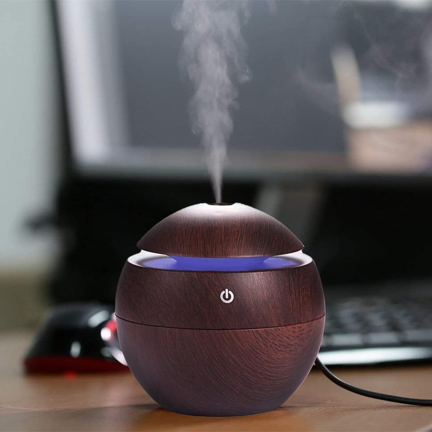 COEUS® Room Air Freshener | Humidifier With LED Night Light | Air Purifier | Diffuser (200 ml) (Pack of 1, BROWN)-image-29