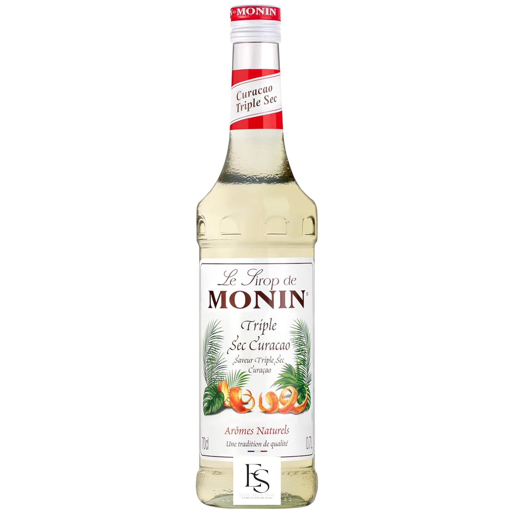 ELITE SELECTION モナン プレミアム トリプルセック キュラソウ オレンジ シロップ 700ml 業務用 家庭用｜柑橘の華やかな香りでカクテルやスイーツを格上げ Monin Premium Triple Sec Curacao Orange Syrup 700ml – For Home and Professional Use | Bright Citrus Flavor for Cocktails and Desserts 開封日ラベル付
