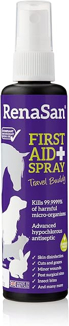 RenaSan First Aid Spray (100 ml, Travel-Size Bottle)  Alcohol-Free Antiseptic Wound and Skin Care for Animals, Dogs, Cats, Equine, Avian, Reptile