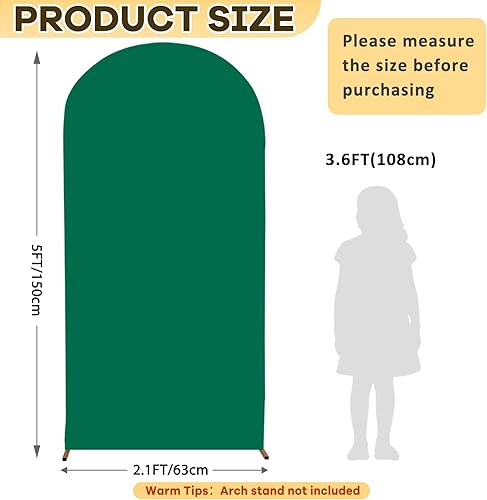 Miniatura 2 de Cubierta de arco verde cazador para boda, cubierta de arco de elastano, cubierta de arco de 5 pies, cubierta de arco de Chiara pequeña, telón de