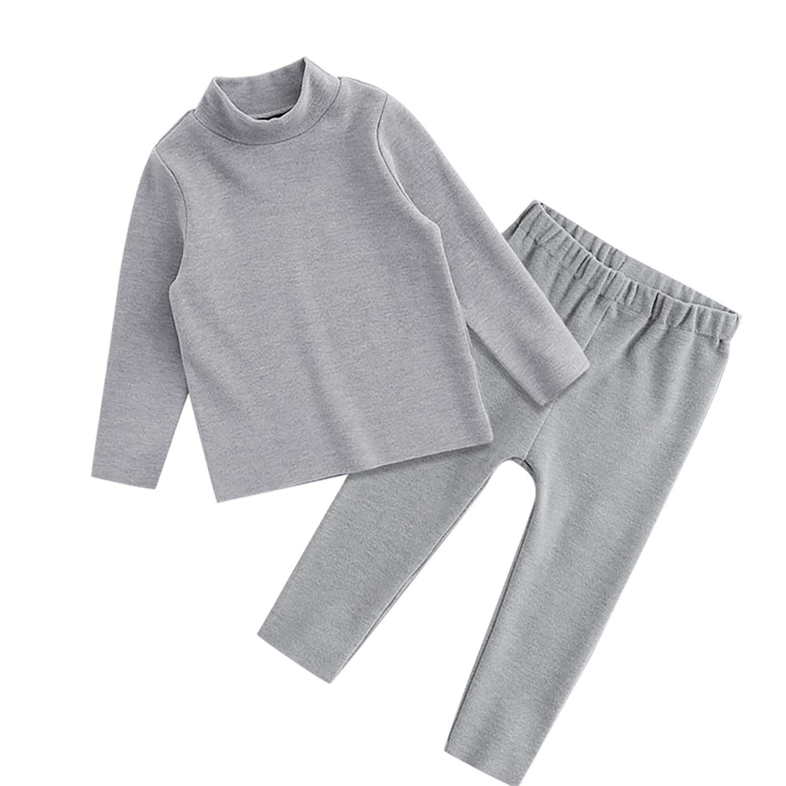 Generisch Conjunto de ropa interior térmica para niñas y niñas en invierno, cuello medio, ropa para el hogar, juego de dos piezas