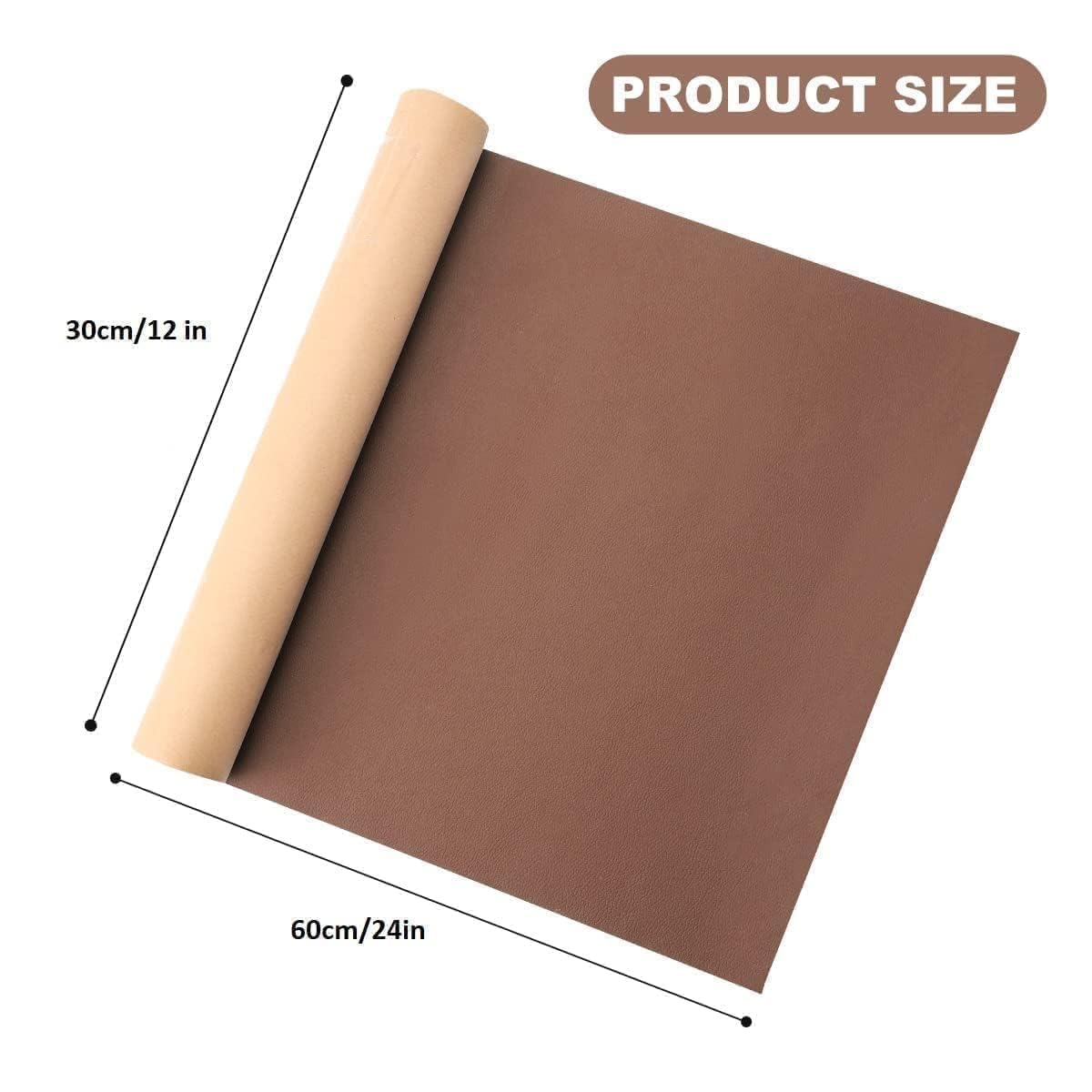 Self-Adhesive Leather Repair Patch, Upholstery Repair Tape, Waterproof Faux Leather Renovation Roll for Sofa, Car Seats, Bags, Upholstery & Furniture (Brown 2) 3