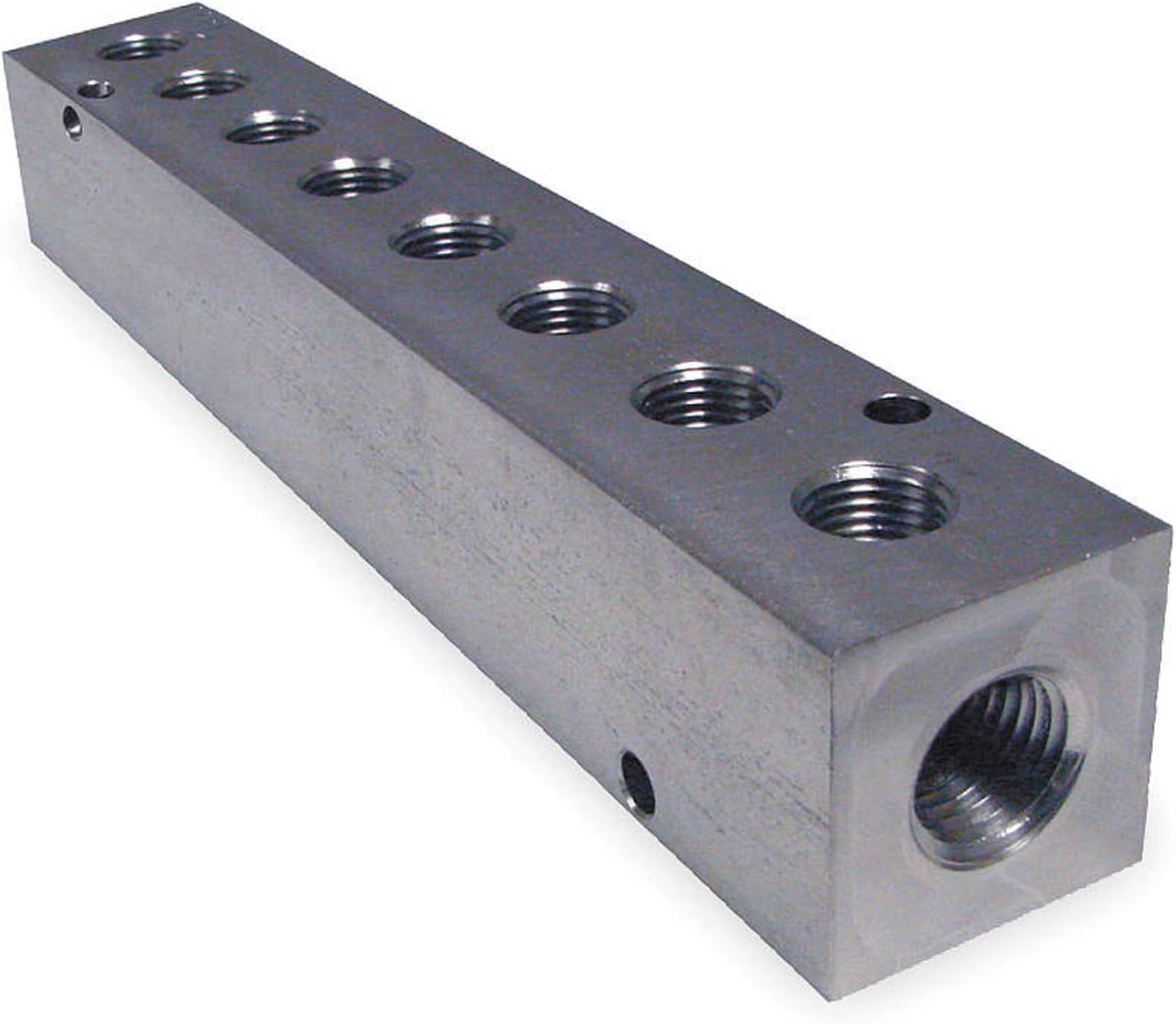 M20-250-8-SS, Inline Manifold, 8-Station, 1/4 NPT Input, 1/8 NPT Output, 303 Stainless Steel