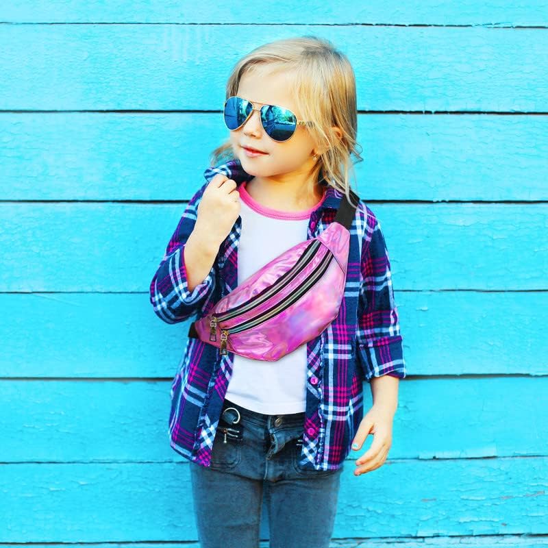 Miniatura 6 de Cangurera de Navidad de 9 piezas de los años 80 y 90, riñoneras holográficas de neón para mujeres, cangurera de Navidad, regalo de cintura deportiva