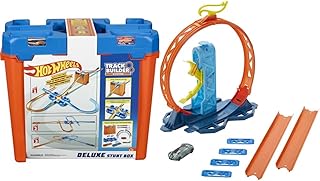 Hot Wheels Deluxe Stunt Box Giftable Set 15 Feet 36 Pieces Track Connectors and Curves, Ages 6 to 12 Years, GGP93 & GLC90 Track Builder Unlimited Loop Kicker Pack