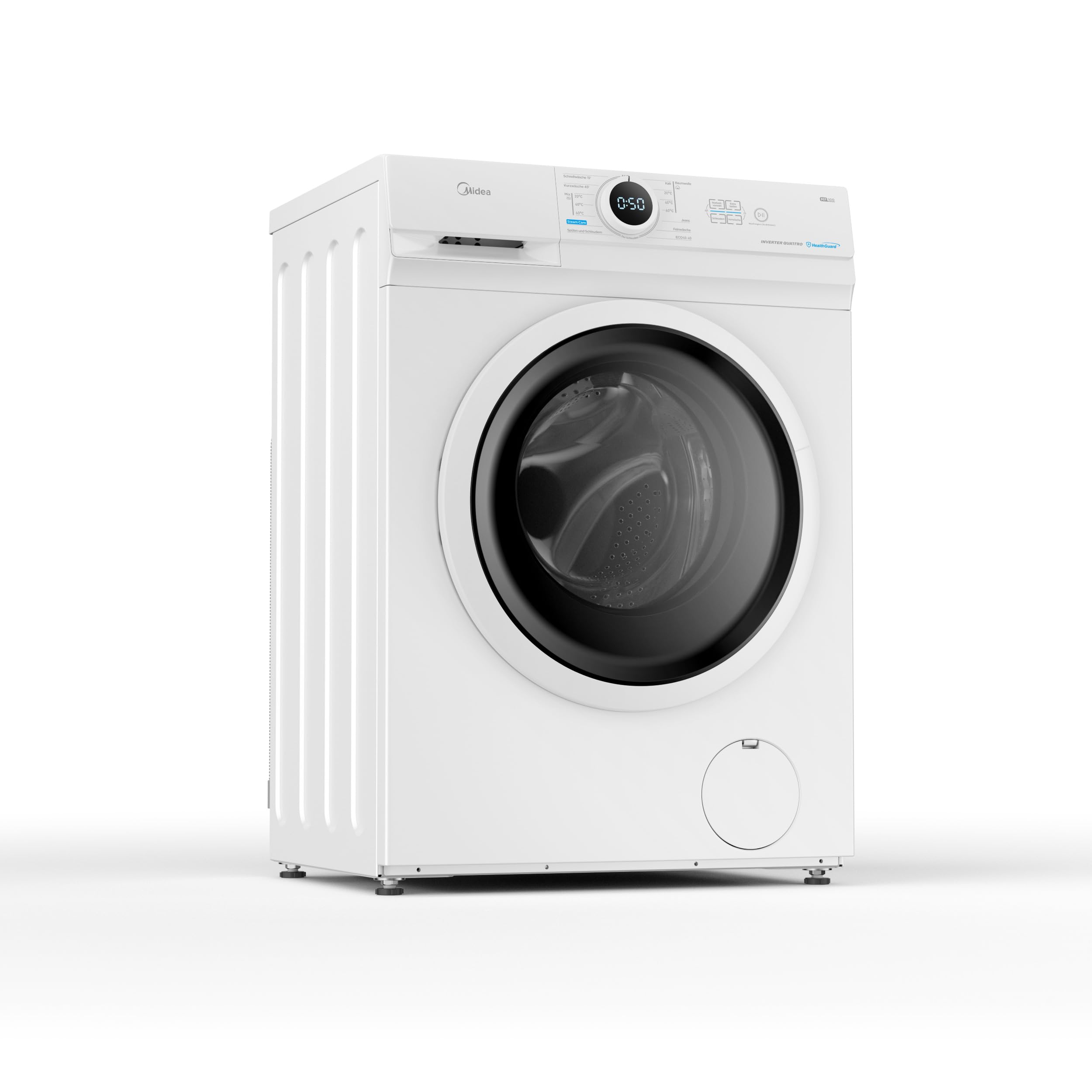 Midea MF10EW70BA10 Waschmaschine 7kg 1400 U/Min EEK A-10% Inverter Quattro Motor Dampffunktion Weiß