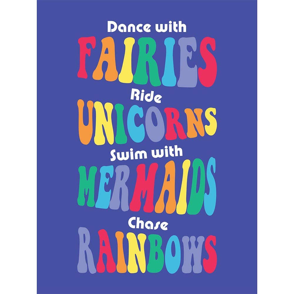 Wee Blue Coo Fairies Unicorns Mermaids Rainbows Art Print Poster Wall Decor 12X16 Inch