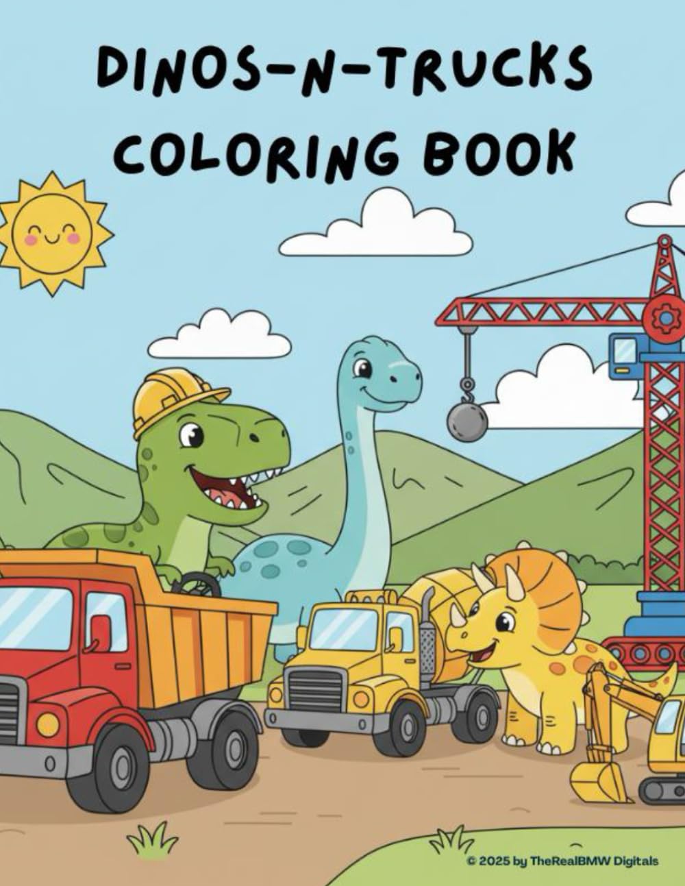 Dinos-n-Trucks Coloring Book