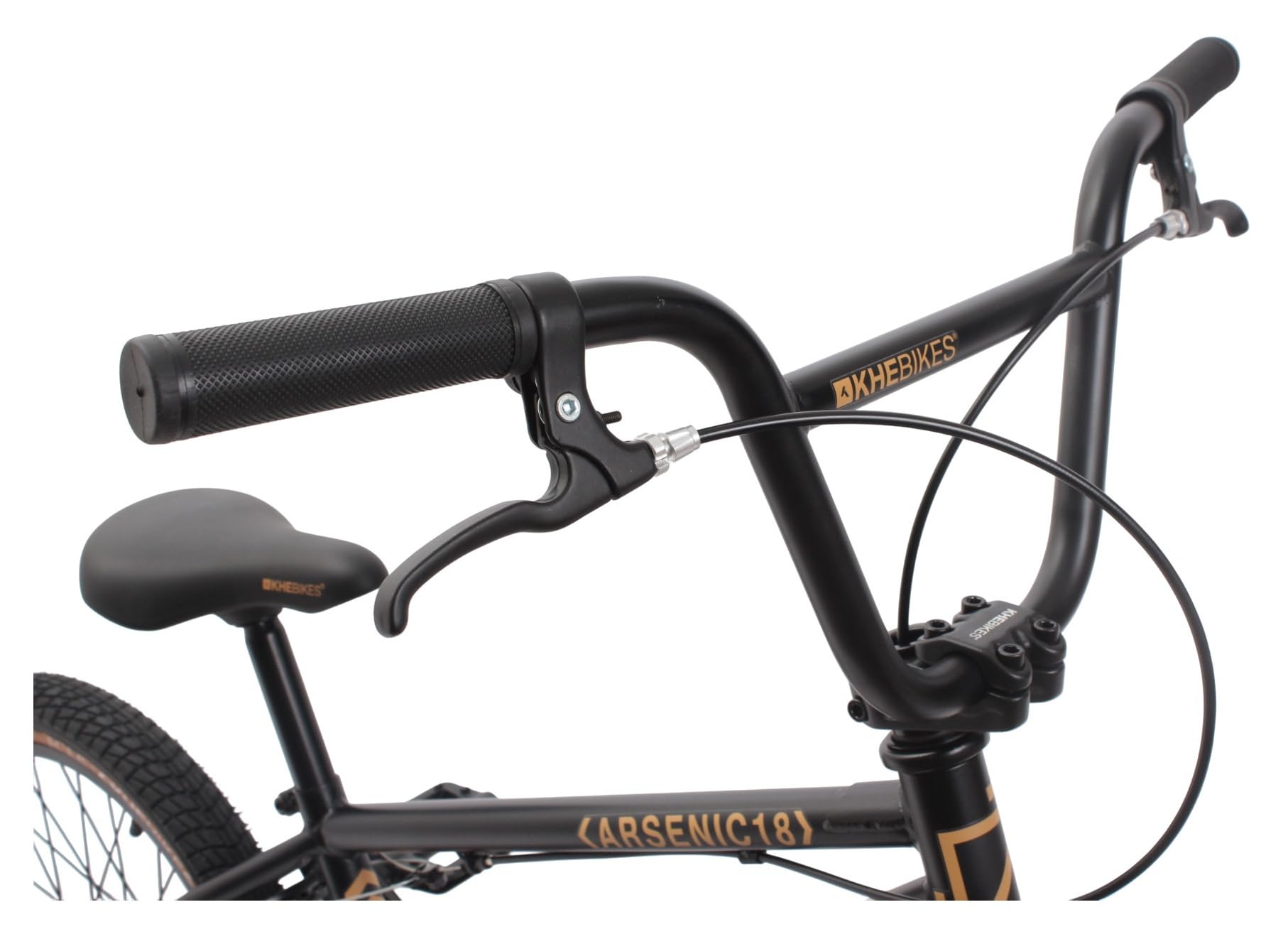 KHEbikes KHE Arsenic Vélo BMX 18" - Léger - 10,2 kg - BMX freestyle pour enfants et adolescents - Noir - 18" pour 125 à 145 cm - Modèle 2025