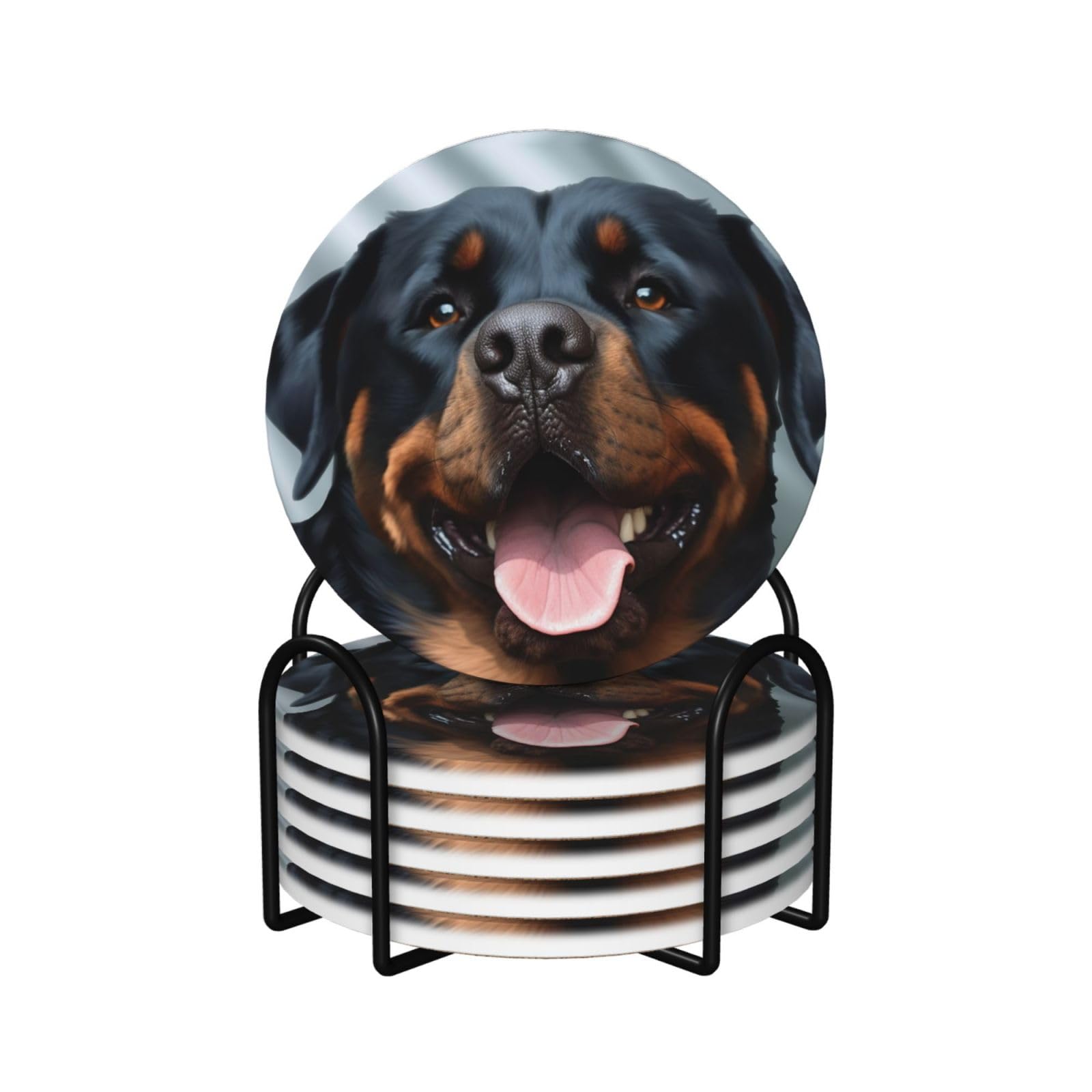 Dessous de verre Rottweiler en céramique pour apéritifs et pauses café