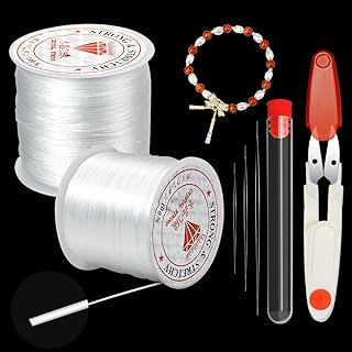 Elastic Bracelet String, Catephe 1mm 394Ft Stretchy Bead String Cord, Clear Stretch Cord Thread, Crystal Beading String for DIY Bracelet, Necklace and Jewelry Making(60m/roll)