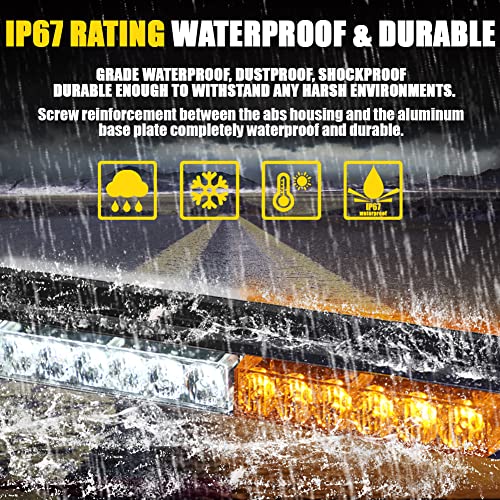 38.5" 78 Led Emergency Strobe Light Bar Double Side Flashing High Intensity Emergency Hazard Warning Flash Strobe Light With Magnetic Base For Safety Construction Vehicles Tow Trucks Pickup Snow Plows #TOP2