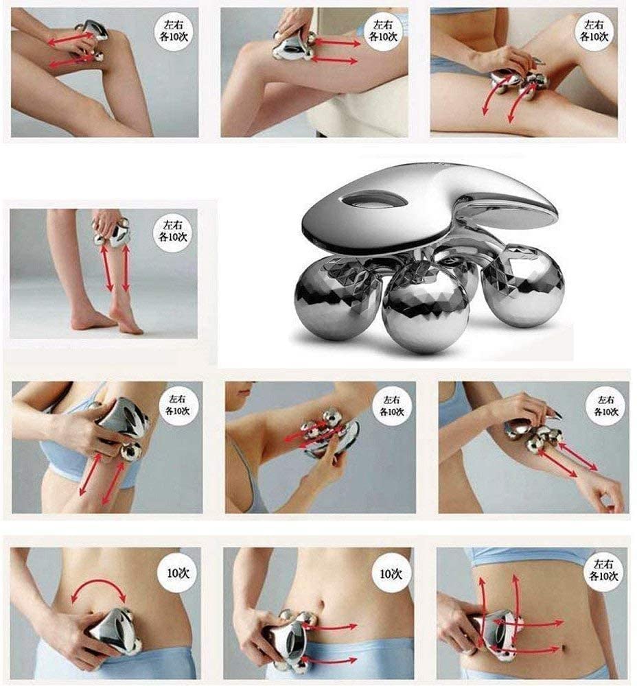 Hitshree 4D body and face roller massage 4 metal wheels Manual Massage Beauty Tool Skin Care For Men and Body Massage Face Massage for Men and Women Uses Specific Uses for Silver Hitshree 4D body and face roller massage 4 metal wheels Manual Massage Beauty Tool Skin Care For Men and Body Massage Face Massage for Men and Women Uses Specific Uses for Silver