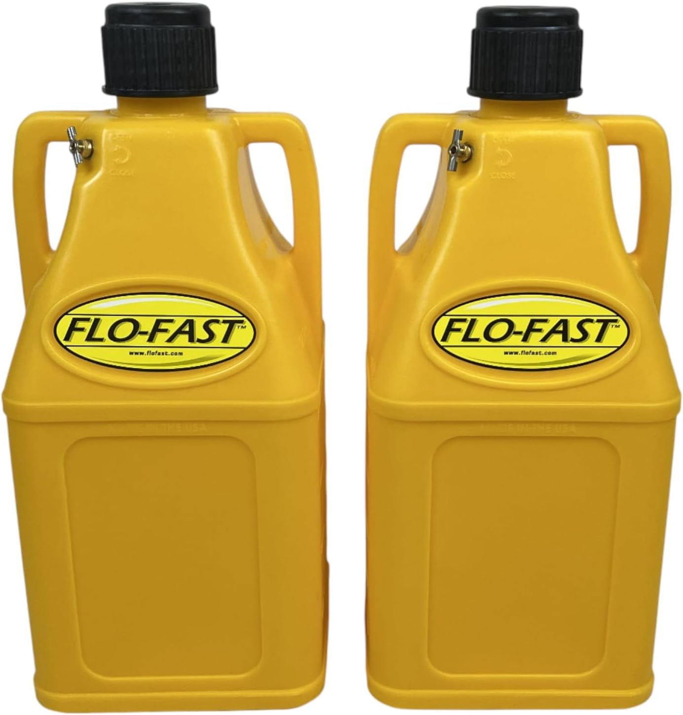 FLO-FAST Pro DUAL 7.5-Gallon Container SAVINGS BUNDLE - Portable, Durable, Made in USA – Marine, ATV, Automotive, Agriculture (Yellow)