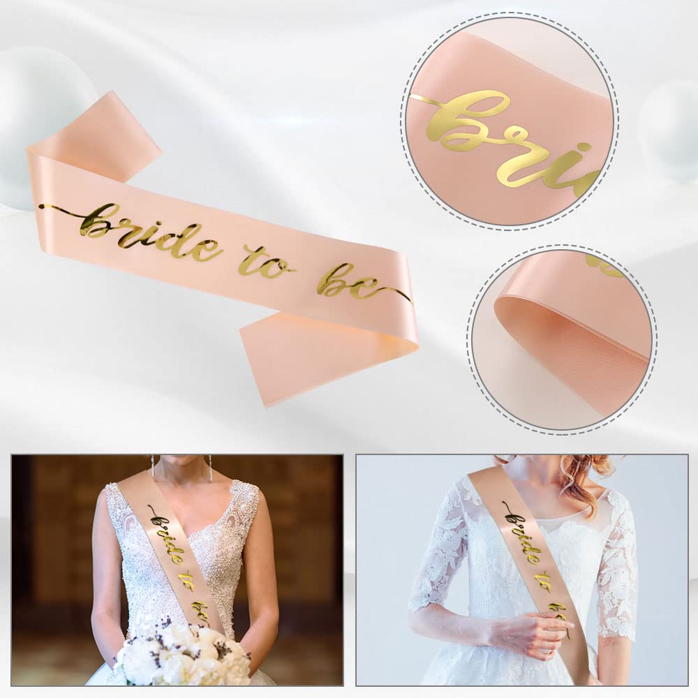 Aomig Bride to Be JGA dekoracyjna szarfa zestaw 4 szt. Team Bride szarfa na wieczór panieński, fotografia ślubna, korona urodzinowa, dla dziewcząt, welon, tiara, wieczór panieński, opaska na czoło w