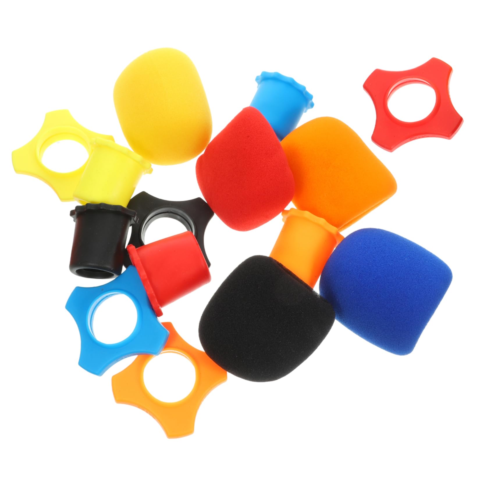 ifundom 15Pcs Microphone Windscreen Sponge Cover Protection Ring Durable Mic Bottom Cover for Shock Bump Resistance Mixed Color Ring Accessories for Various