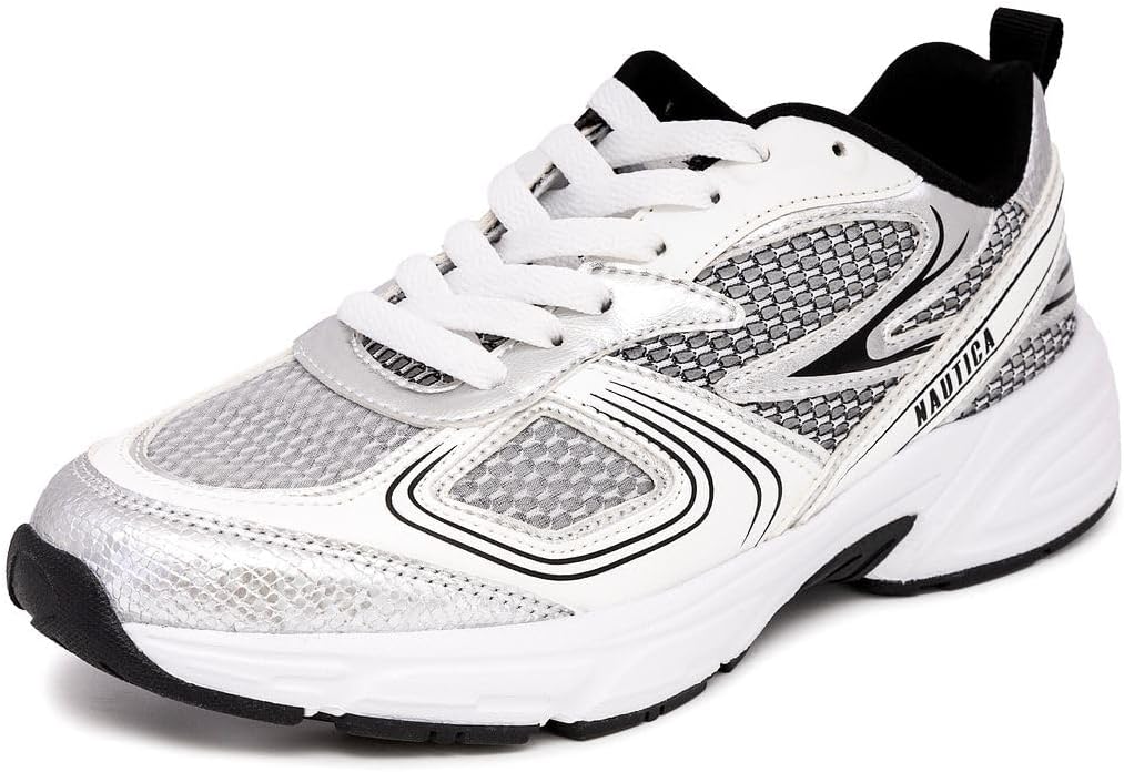 NauticaWomen Fashion Sneaker Lace-Up Jogger Running Shoe Casual Walking Sneaker