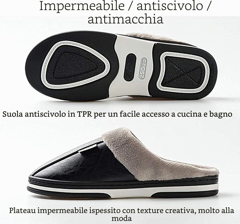 Asifn Donna Casa Pantofole Uomo Antiscivolo Peluche Scarpe Inverno Caldo Morbido Invernali Ciabatte