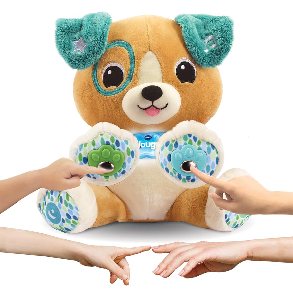 VTech Leapfrog Amigo Scout patitas Divertidas, Peluche sensorial para bebés, Perrito Interactivo, Personalizado con tu Nombre, Regalo niños +1 año, Versión ESP