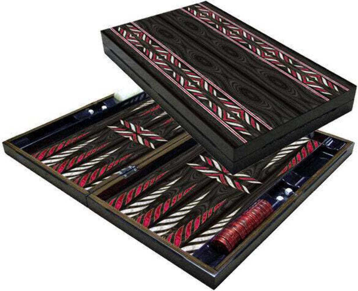 Juego de Backgammon de Madera Diseño Negro de Moda- 20 Pulgadas
